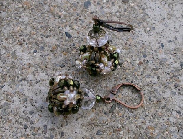 Růžové kvítí - náušnice