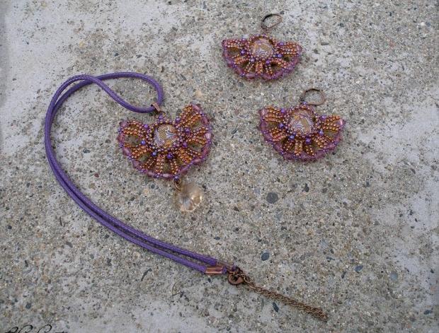 Růžové kvítí - náušnice