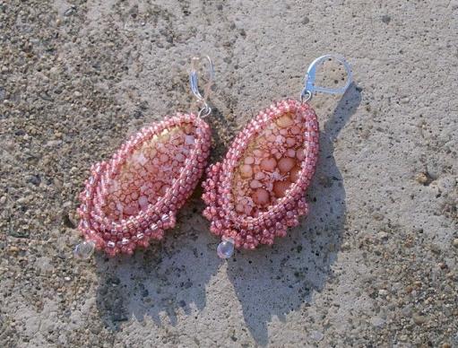 Růžové kvítí - náušnice