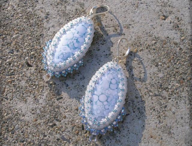 Růžové kvítí - náušnice