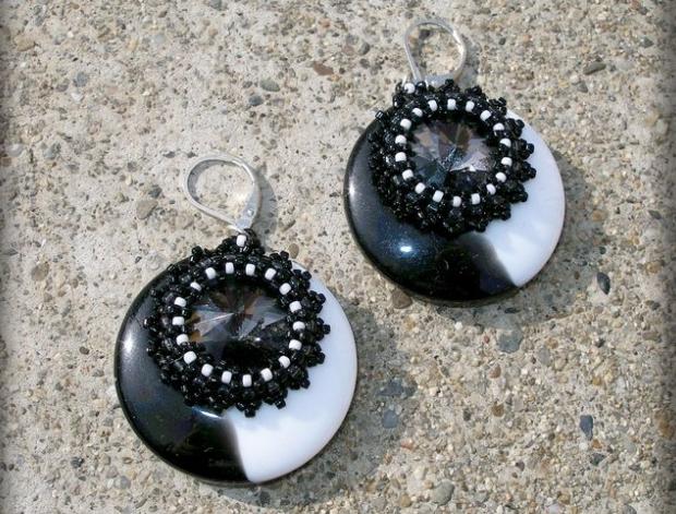 Růžové kvítí - náušnice