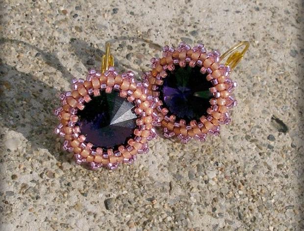 Růžové kvítí - náušnice