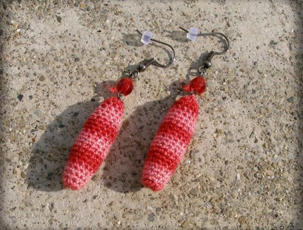 Růžové kvítí - náušnice