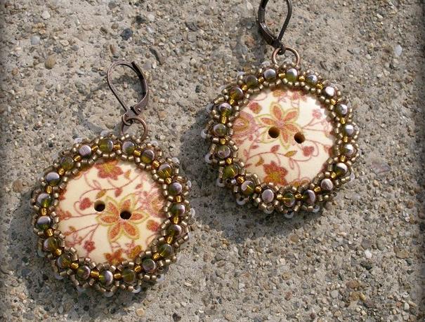 Růžové kvítí - náušnice