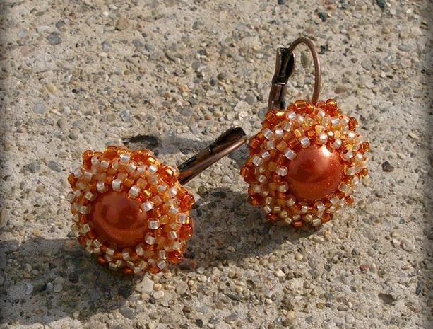 Růžové kvítí - náušnice