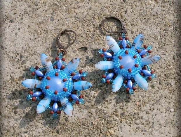 Růžové kvítí - náušnice