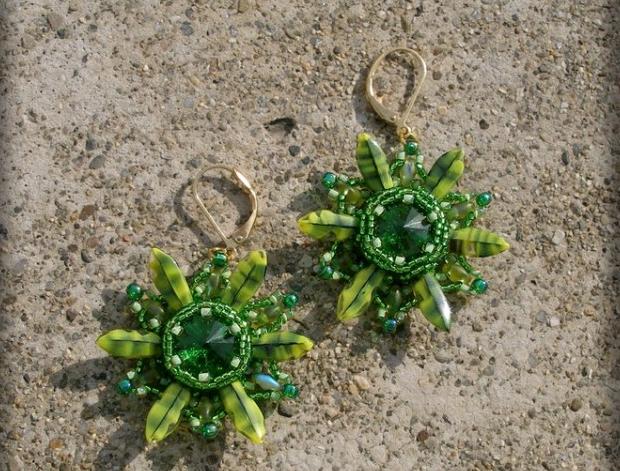 Růžové kvítí - náušnice