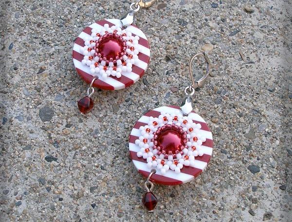 Růžové kvítí - náušnice