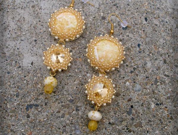 Růžové kvítí - náušnice