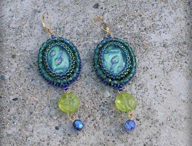 Růžové kvítí - náušnice