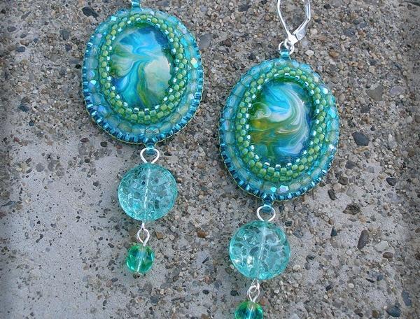 Růžové kvítí - náušnice