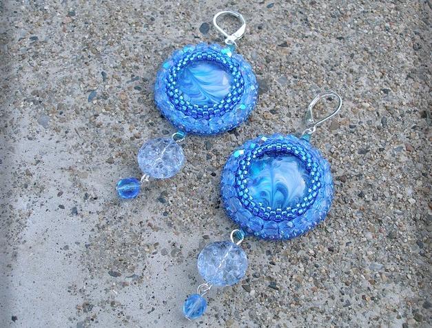 Růžové kvítí - náušnice