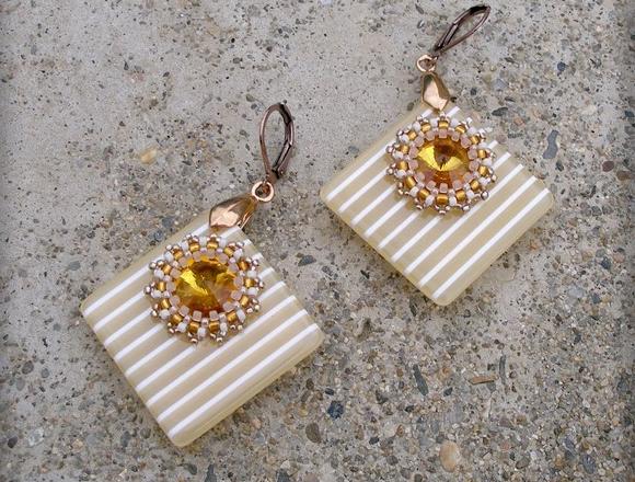 Růžové kvítí - náušnice