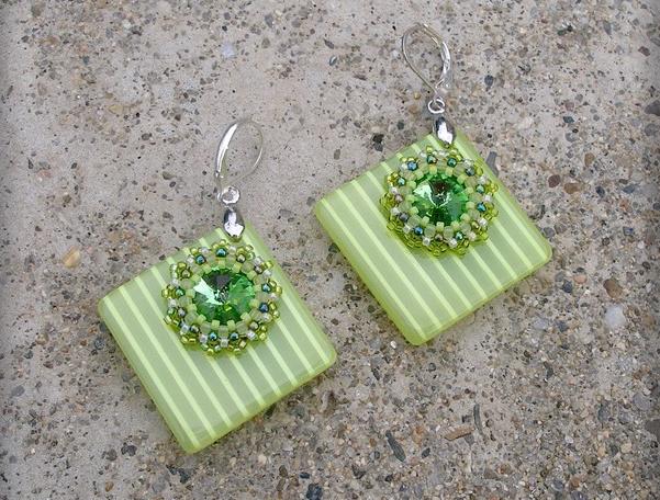 Růžové kvítí - náušnice