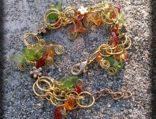 Růžové kvítí - náušnice