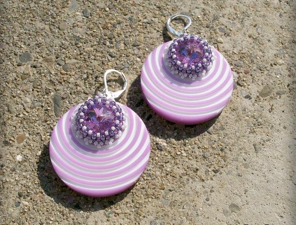 Růžové kvítí - náušnice