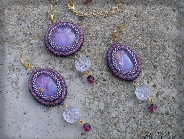 Růžové kvítí - náušnice