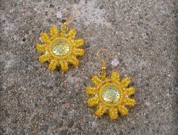 Růžové kvítí - náušnice