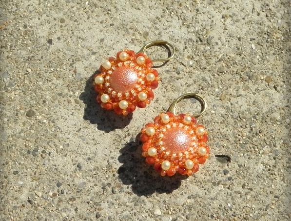 Růžové kvítí - náušnice