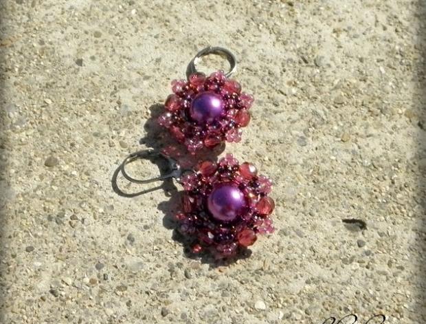 Růžové kvítí - náušnice