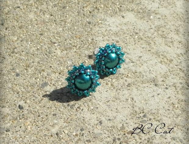 Růžové kvítí - náušnice