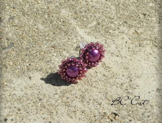 Růžové kvítí - náušnice