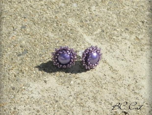 Růžové kvítí - náušnice