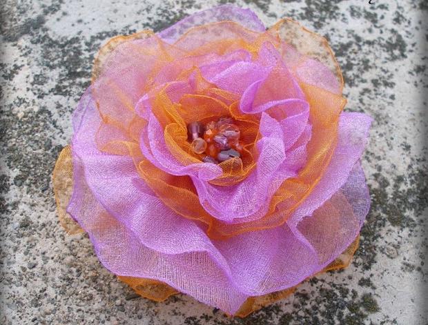 Růžové kvítí - náušnice