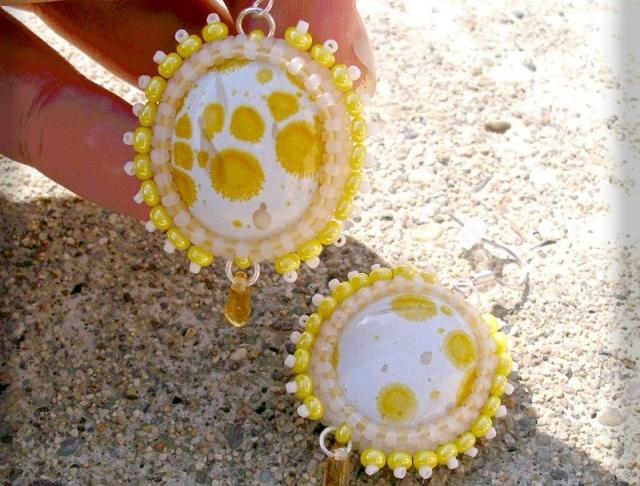 Růžové kvítí - náušnice