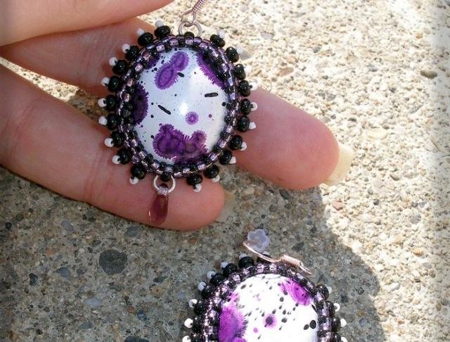 Růžové kvítí - náušnice