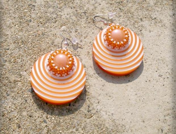 Růžové kvítí - náušnice