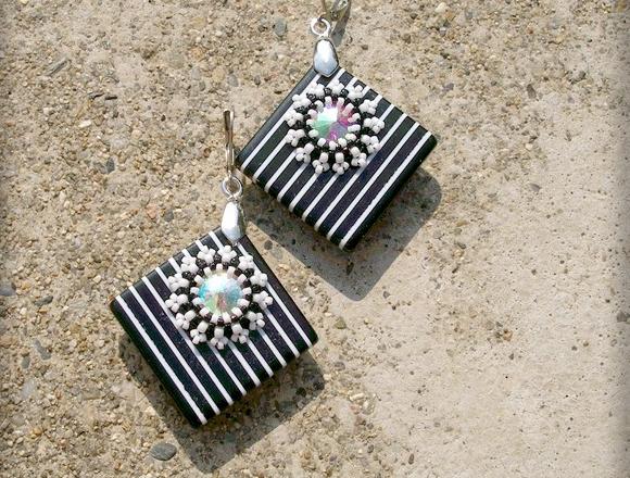 Růžové kvítí - náušnice