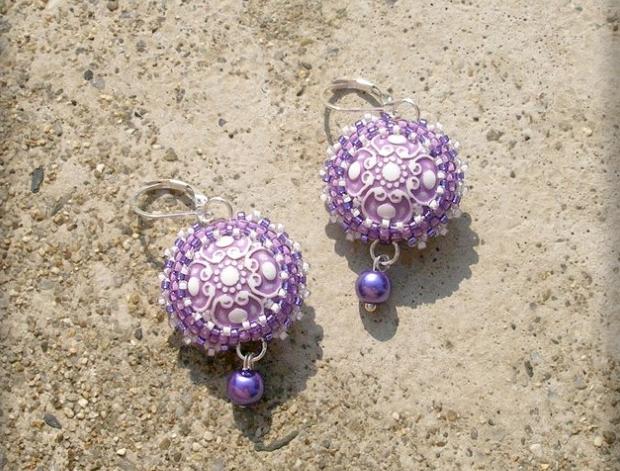 Růžové kvítí - náušnice