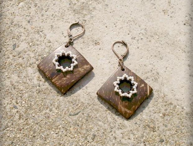 Růžové kvítí - náušnice