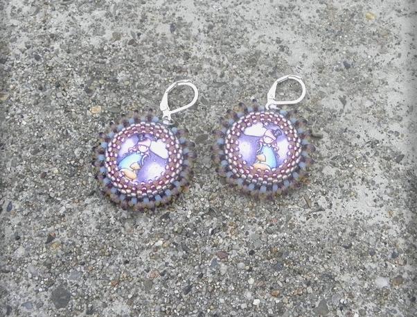 Růžové kvítí - náušnice