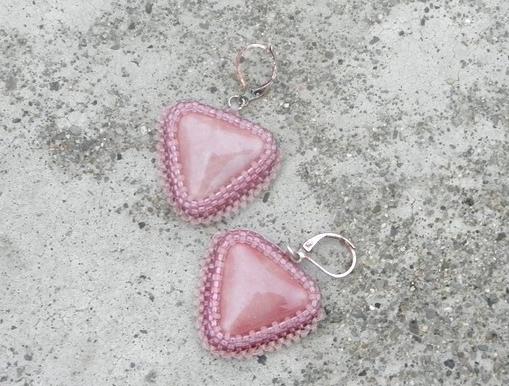 Růžové kvítí - náušnice