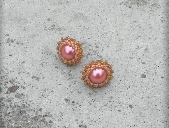 Růžové kvítí - náušnice