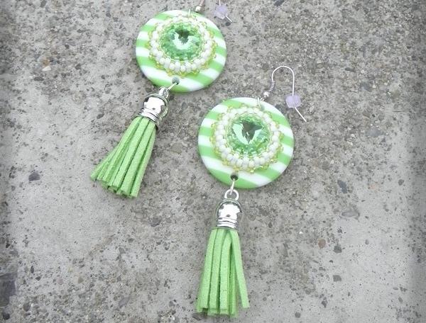 Růžové kvítí - náušnice