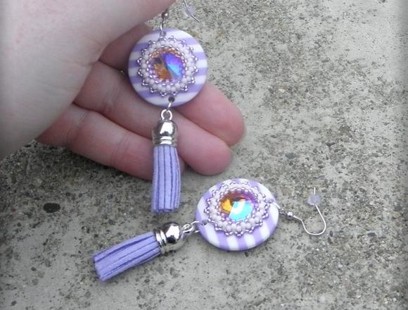 Růžové kvítí - náušnice