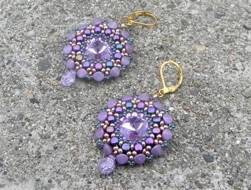 Růžové kvítí - náušnice