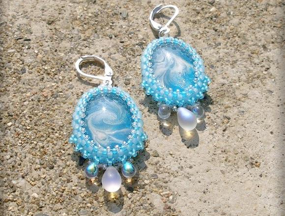 Růžové kvítí - náušnice