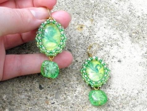 Růžové kvítí - náušnice