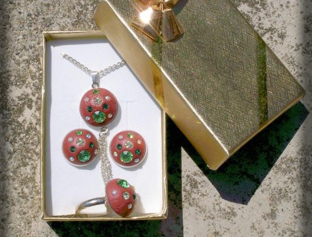 Růžové kvítí - náušnice