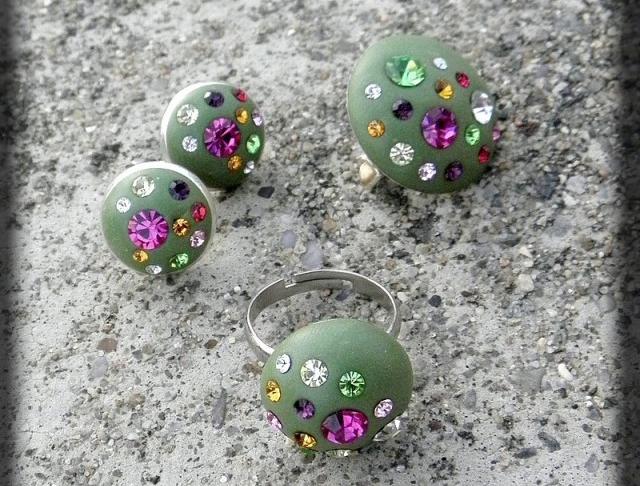 Růžové kvítí - náušnice