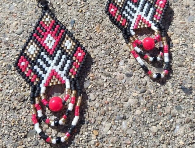 Růžové kvítí - náušnice