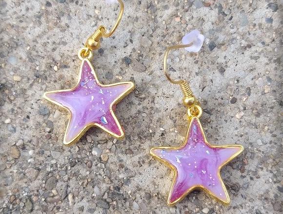 Růžové kvítí - náušnice