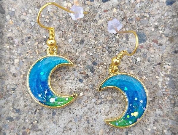 Růžové kvítí - náušnice