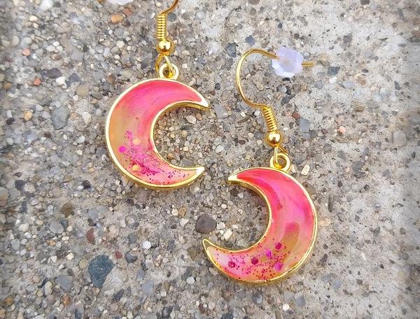 Růžové kvítí - náušnice