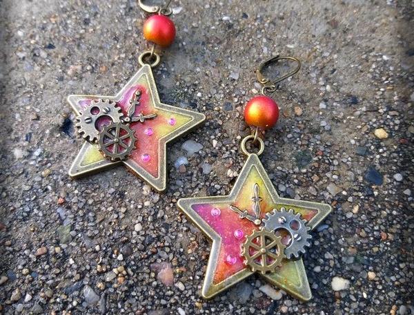 Růžové kvítí - náušnice