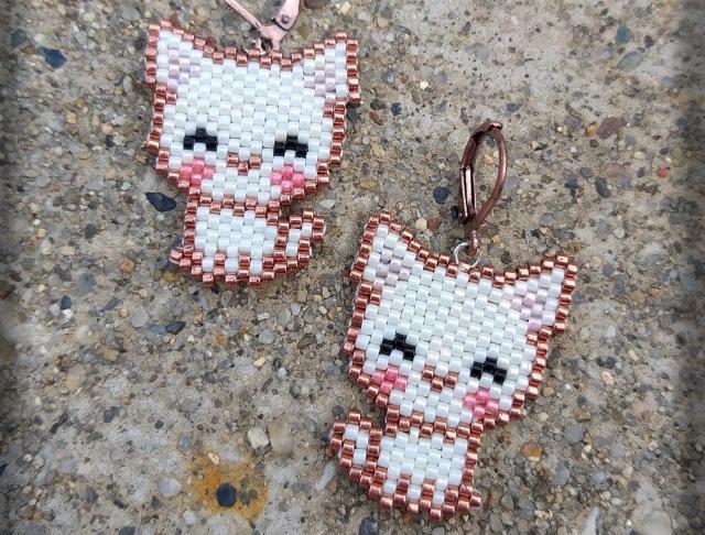 Růžové kvítí - náušnice